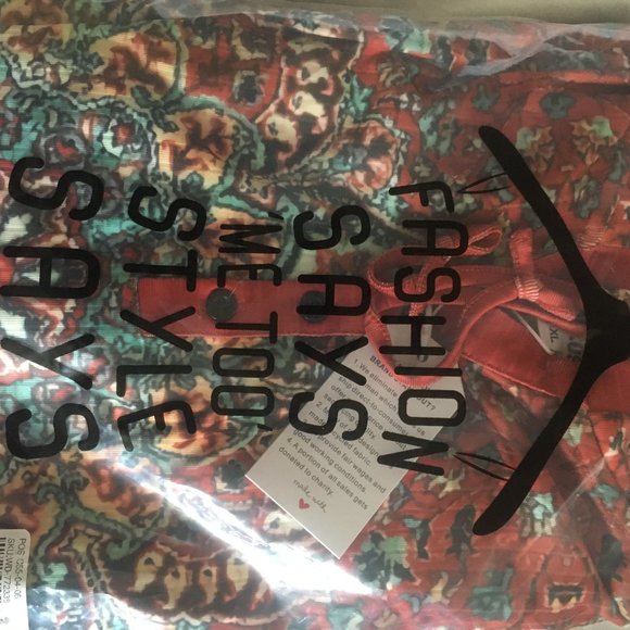 Red Mandala Print Hooded Henley Long Sleeve Sweatshirt - Picture 2 of 6